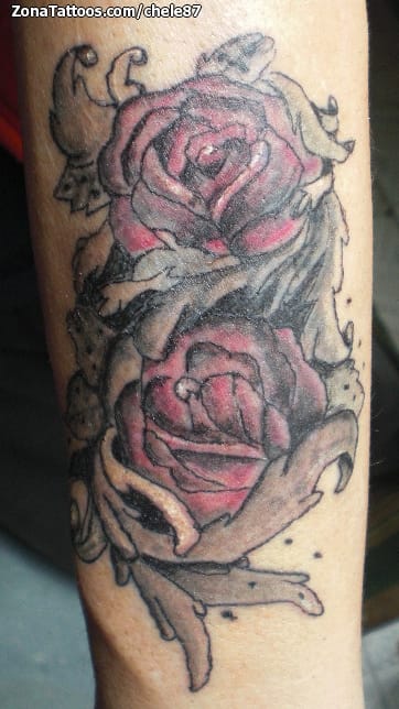 Tattoo photo Flowers, Roses, Cover Up