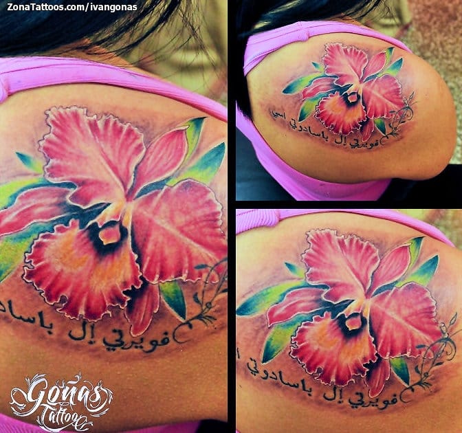 Tattoo photo Flowers, Shoulder