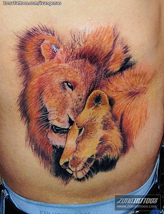 Foto de tatuaje Leones, Animales