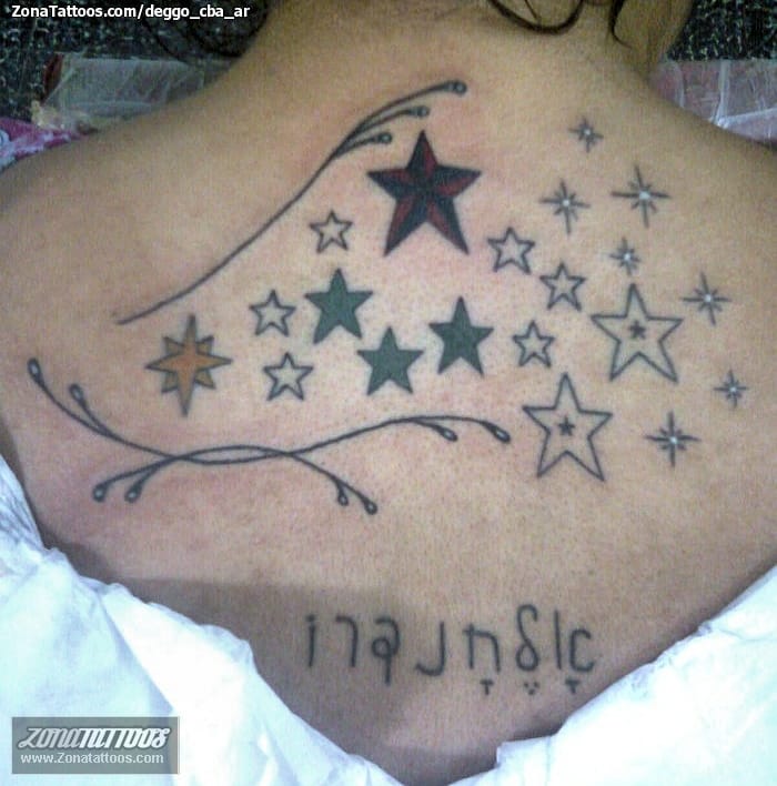 Foto de tatuaje Estrellas, Espalda