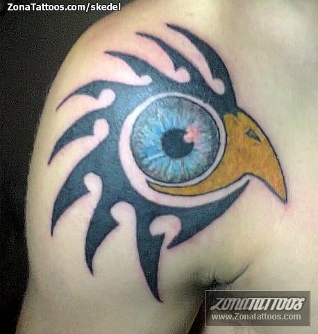 Foto de tatuaje Aves, Ojos, Cuervos