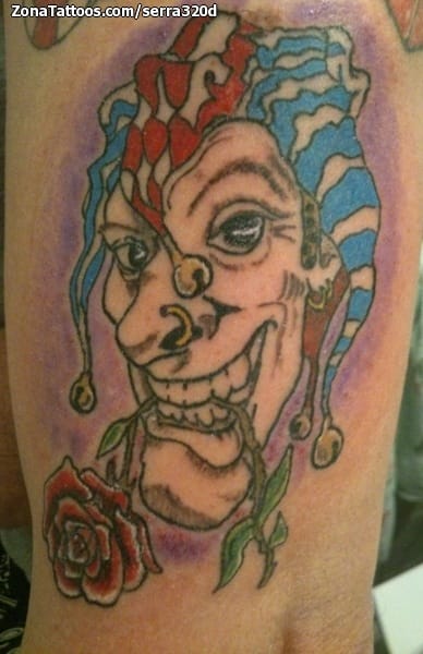 Tattoo photo Joker, Roses, Jester