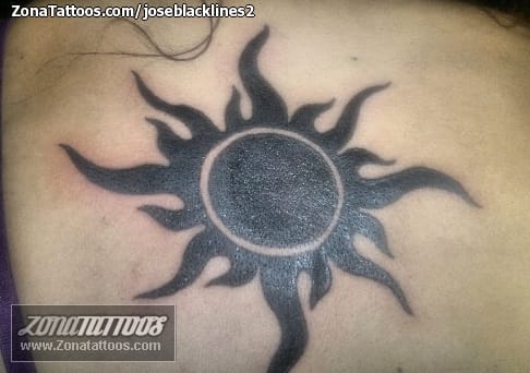 Tattoo photo Suns, Astronomy, Back