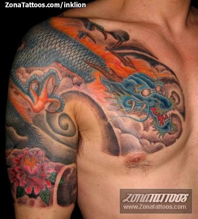 Tattoo photo Dragons, Asian, Chest