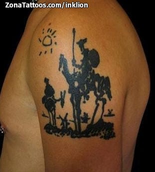 Foto de tatuaje Don Quijote, Siluetas, Literatura