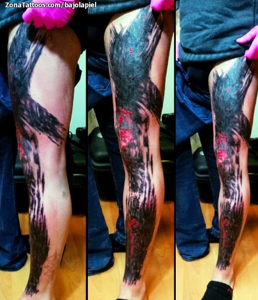 Tattoo photo Spots, Leg, Cover Up