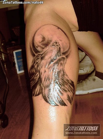 Tattoo photo Wolfs, Moons, Animals