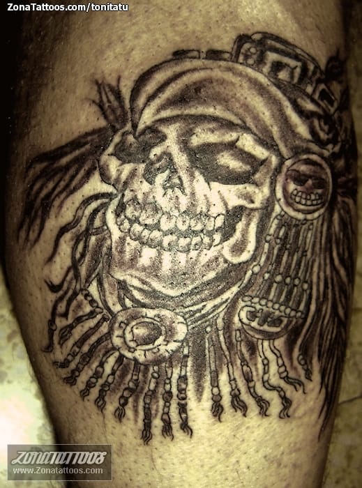 Tattoo photo Skulls, Aztec