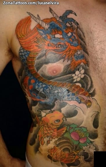 Foto de tatuaje Dragones, Orientales, Pecho