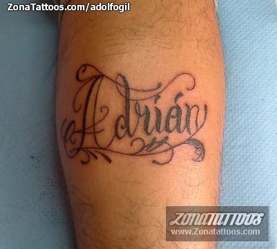 Tattoo photo Adrián, Names, Letters