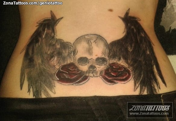 Tattoo photo Wings, Skulls, Roses