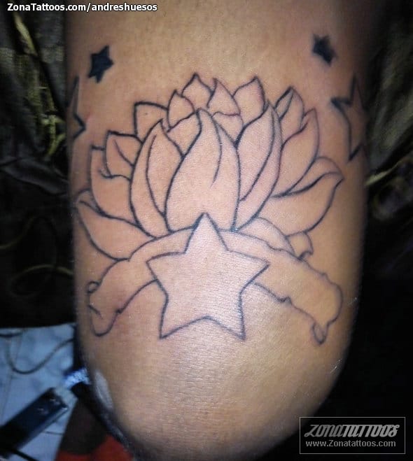 Tattoo photo Lotus, Stars