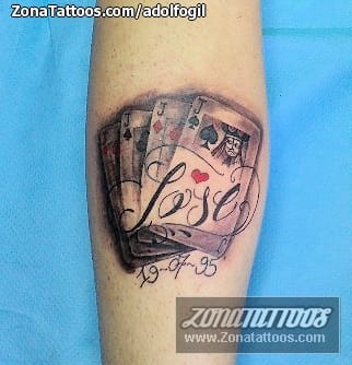 Foto de tatuaje Poker, Nombres, Naipes