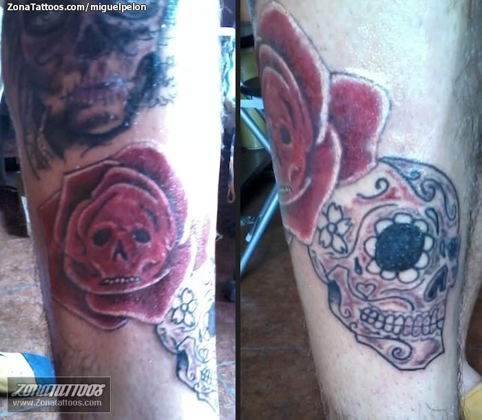 Tattoo photo Roses, Skulls, Sugar Skull