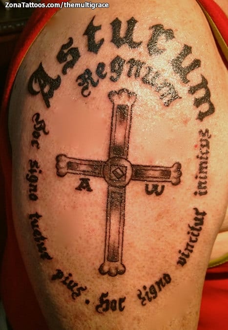 Tattoo photo Letters, Crosses, Asturias