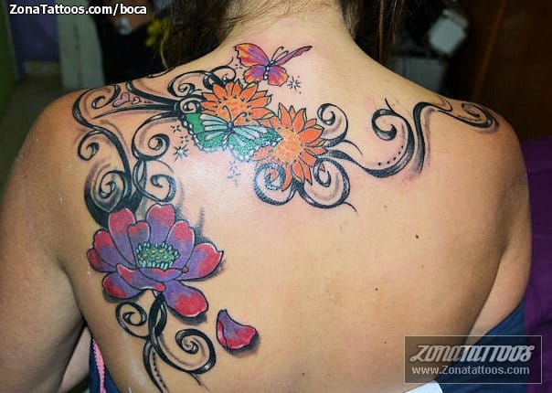 Tattoo photo Cover Up, Flowers, Flourish