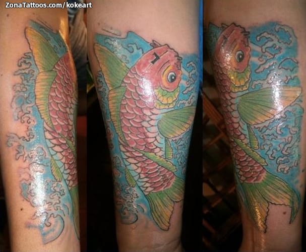 Foto de tatuaje Koi, Peces, Animales