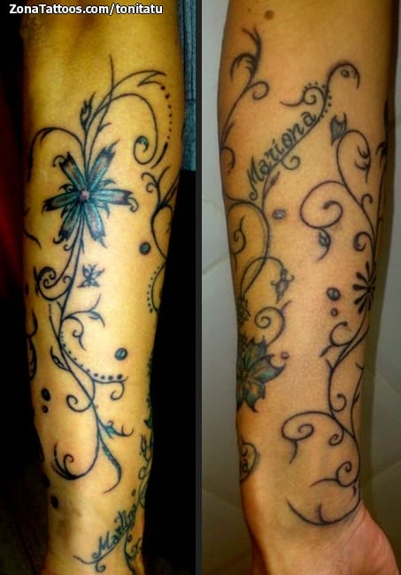 Tattoo photo Forearm, Flowers, Vines