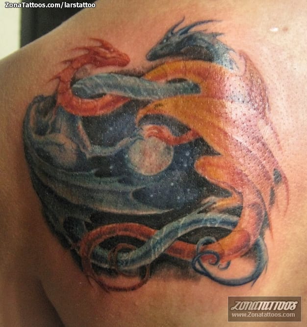 Tattoo photo Fantasy, Dragons, Moons