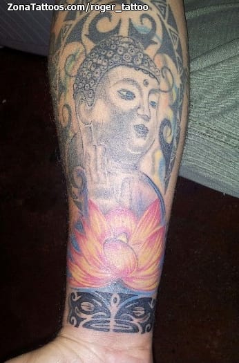 Tattoo photo Buddha, Religious, Lotus