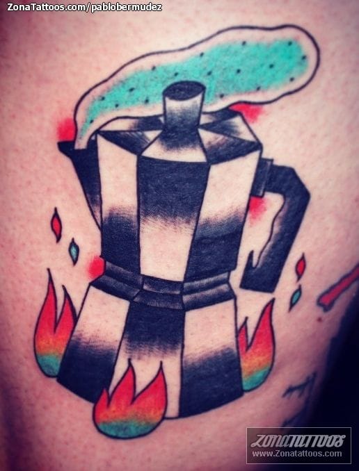 Tattoo photo Kettles, Llamas, Fires