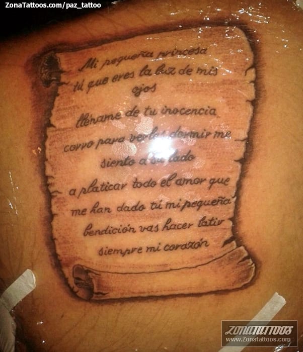 Foto de tatuaje Frases, Letras, Pergaminos