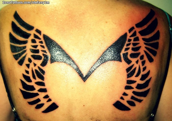 Tattoo photo Tribal, Wings, Back