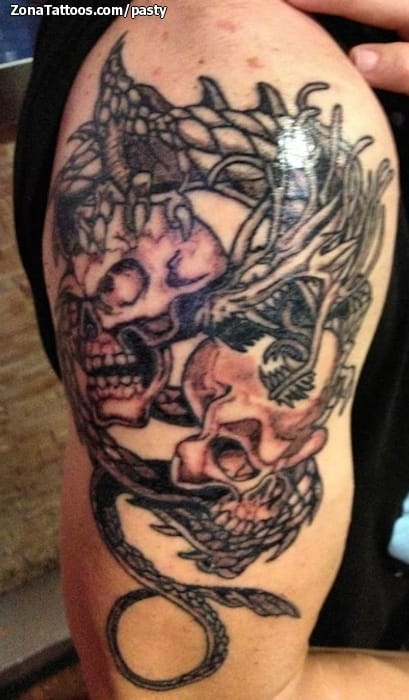 Tattoo photo Skulls, Dragons, Fantasy