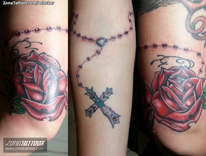 Tattoo photo Roses, Flowers, Rosaries