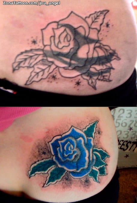 Tattoo photo Roses, Flowers, Cover Up