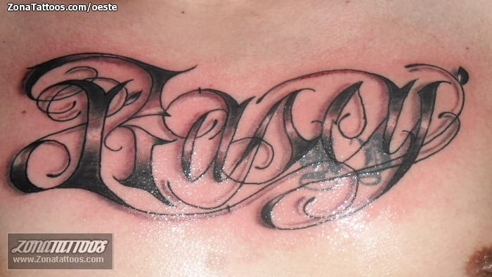Tattoo photo Names, Letters, Chest
