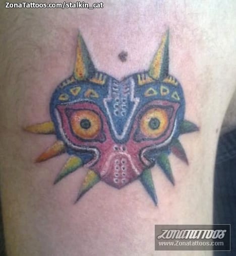 Hart and Huntington Tattoo Las Vegas - @christian0reilly killed this  Majora's Mask tattoo from Zelda. 🎮 We love these vibrant colors! Hit the  link below to book an appointment with Christian today.