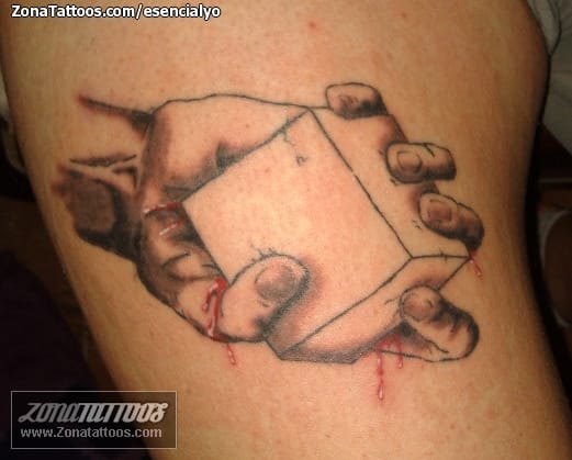 Tattoo photo Cubes, Hands, Blood