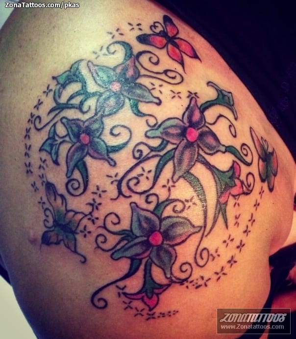 Tattoo photo Flowers, Shoulder