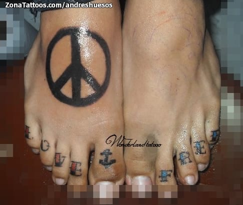 Tattoo photo Symbols, Foot, Peace