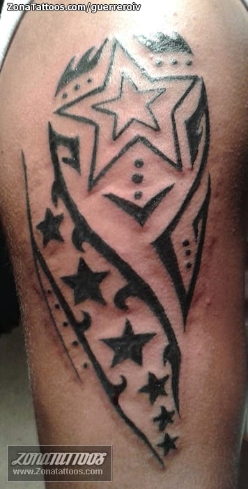 Tattoo photo Arm, Tribal, Stars