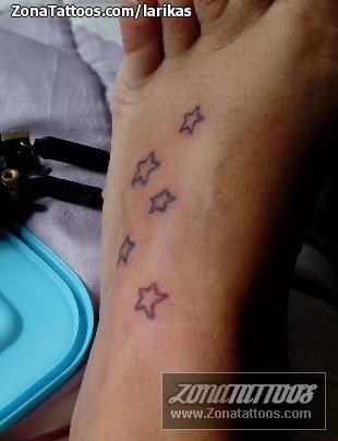 Tattoo photo Instep, Stars