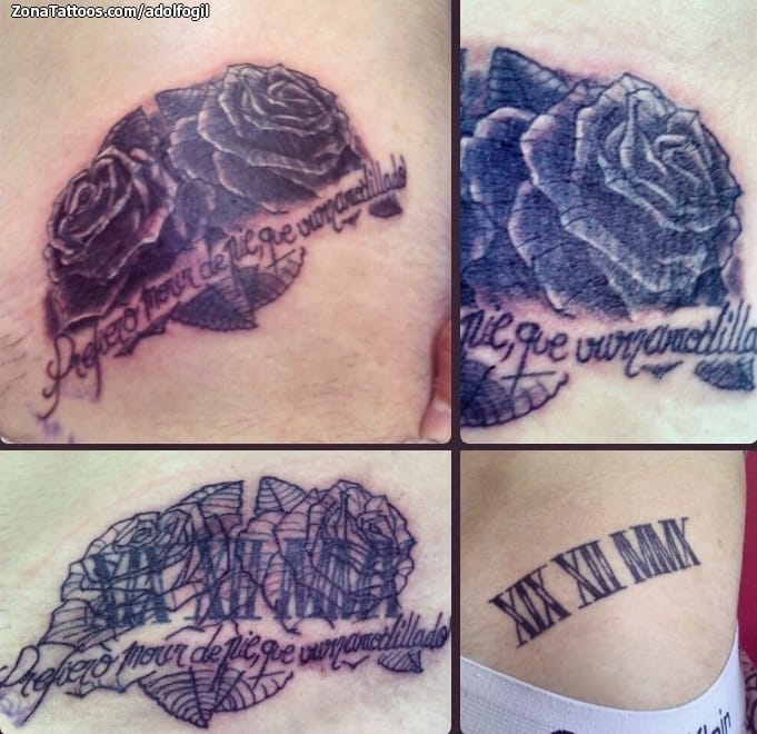 Foto de tatuaje Cover Up, Rosas, Flores