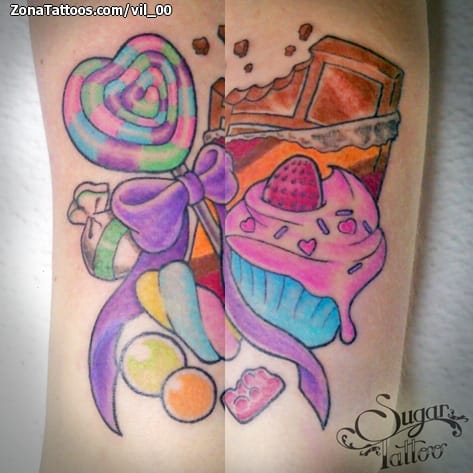 Foto de tatuaje Dulces, Kawaii, Cupcakes