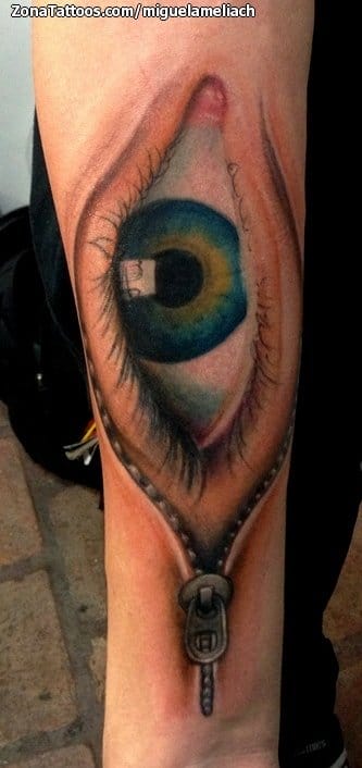 Foto de tatuaje Ojos, Cremalleras