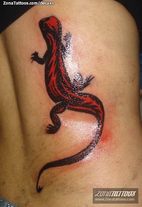 Foto de tatuaje Lagartos, Espalda, Animales