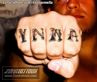 Tattoo photo Letters, Fingers