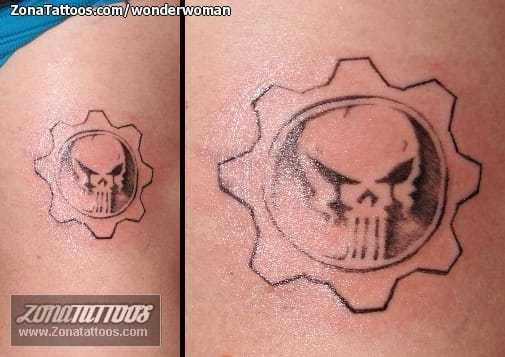 Tattoo photo Skulls, Cogs, Videogames