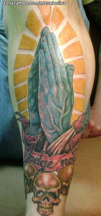 Tattoo photo Religious, Hands, Prayers