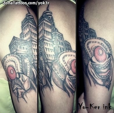 Tattoo photo Clowns, Buildings, Chicanos