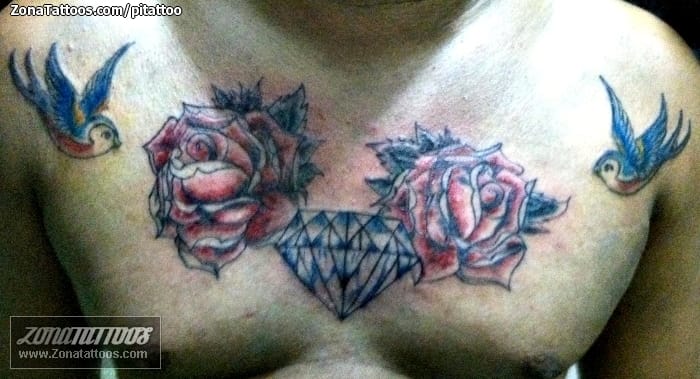 Tattoo photo Roses, Flowers, Chest