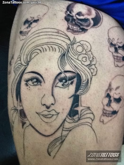 Foto de tatuaje Rostros, Calaveras, Personas