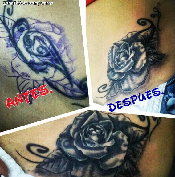 Foto de tatuaje Rosas, Cover Up, Flores