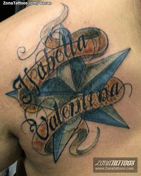 Foto de tatuaje Estrellas, Nombres, Valentina
