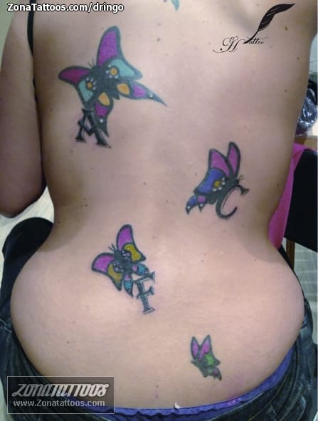 Foto de tatuaje Mariposas, Espalda